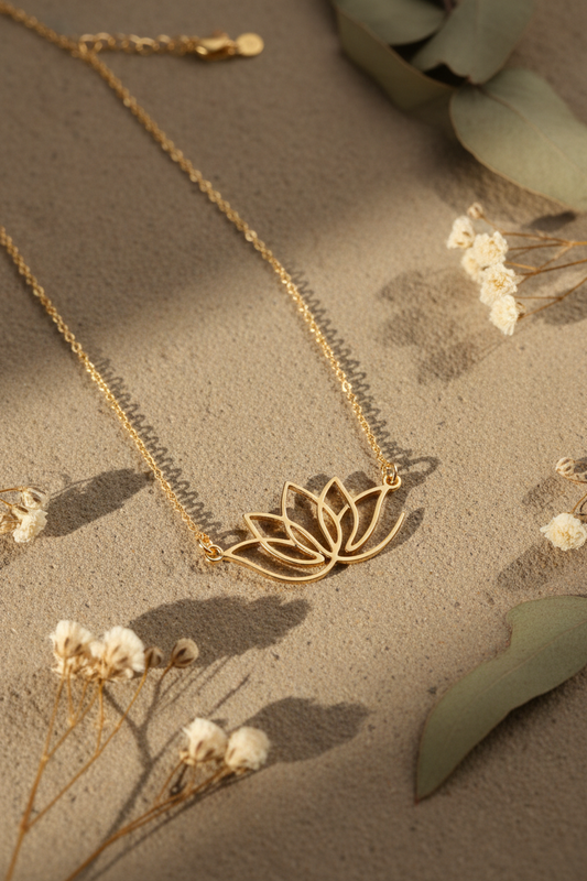 Your Letter Your Symbol Your Story - Lotus Flower Symbol Pendant