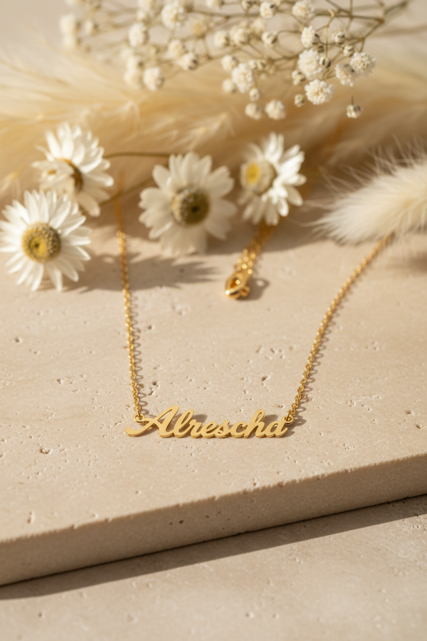 Written in Gold - Alrescha Name Necklace